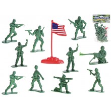 Vojáci s americkou vlajkou 65ks v sáčku